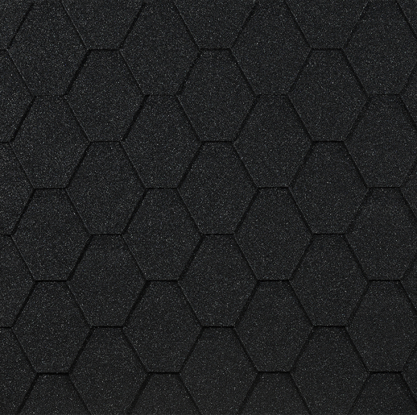 Гибкая черепица EURASIA Docke, Коллекция ШЕСТИГРАННИК Чёрный купить в Орске