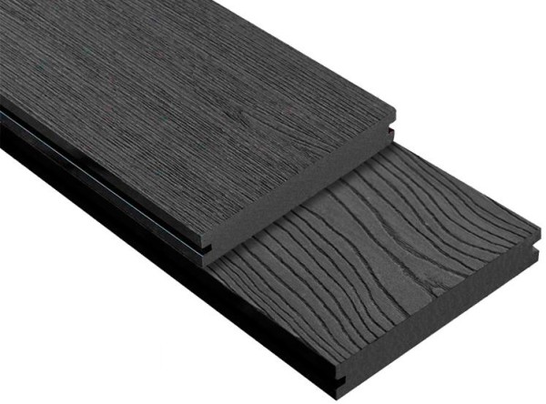 Террасная доска ДПК Outdoor 3D полнотелая STORM/OCEAN BLACK черная купить в Орске