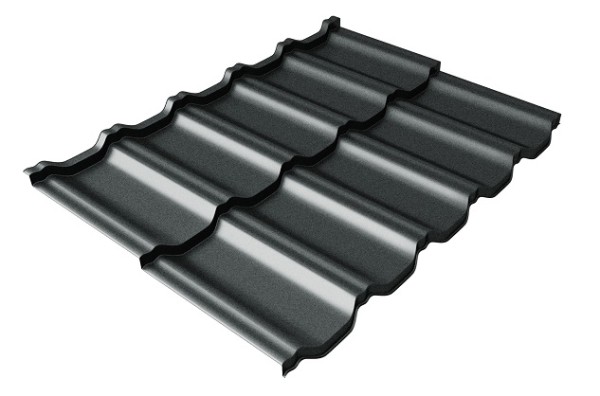 Металлочерепица модульная Квинта Uno Grand Line c 3D резом 0,5 GreenСoat Pural Matt RR2Н3 (RAL 7016 антрацитово-серый) купить в Орске
