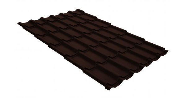 Металлочерепица классик GL 0,5 GreenCoat Pural Matt RR 887 шоколадно-коричневый (RAL 8017 шоколад) купить в Орске