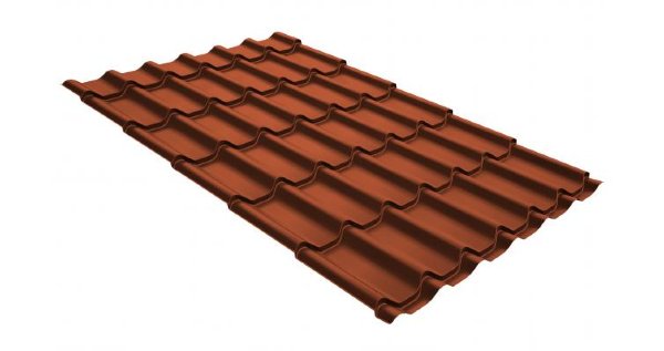 Металлочерепица классик GL 0,5 GreenCoat Pural RR 750 кирпично-красный (RAL 8004 терракота) купить в Орске