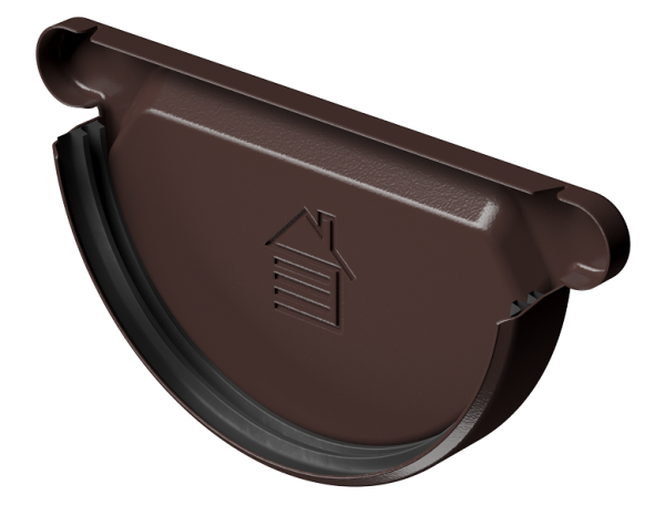 Заглушка желоба D125 Döcke STAL PREMIUM Шоколад, (RAL 8019) купить в Орске