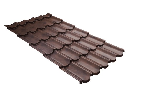 Металлочерепица квинта плюс с  3D резом 0,45 Safari Twincolor Brown купить в Орске