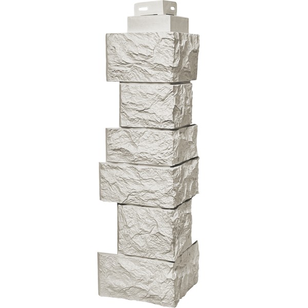 Цокольный сайдинг FineBer – Серия “Дикий камень”, Угол наружный, Жемчуг купить в Орске