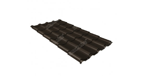 Металлочерепица камея GL 0,5 GreenCoat Pural RR 32 темно-коричневый (RAL 8019 серо-коричневый) купить в Орске