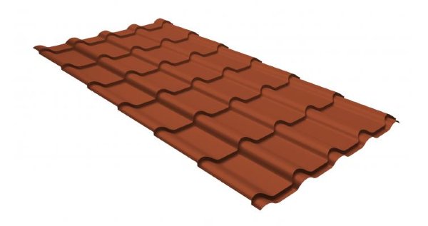 Металлочерепица камея GL 0,5 GreenCoat Pural RR 750 кирпично-красный (RAL 8004 терракота) купить в Орске