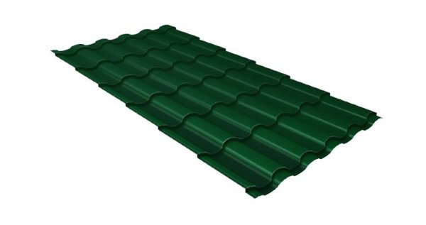 Металлочерепица кредо 0,5 Satin RAL 6005 зеленый мох купить в Орске
