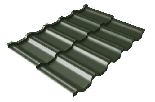 Металлочерепица модульная Квинта Uno Grand Line c 3D резом 0,5 GreenСoat Pural RR 11 темно-зеленый (RAL 6020 хромовая зелень) купить в Орске