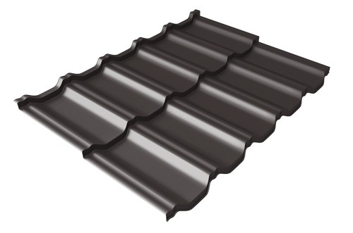 Металлочерепица модульная Квинта Uno Grand Line c 3D резом 0,5 GreenСoat Pural RR 32 темно-коричневый (RAL 8019 серо-коричневый) купить в Орске