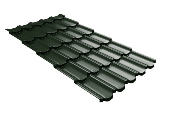 Металлочерепица квинта плюс с 3D резом 0,5 GreenСoat Pural RR 11 темно-зеленый (RAL 6020 хромовая зелень) купить в Орске