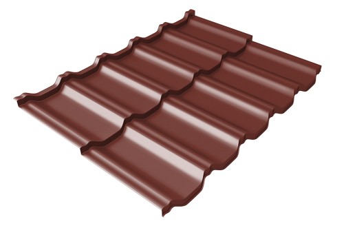 Металлочерепица модульная Квинта Uno Grand Line c 3D резом 0,5 Satin RAL 3009 оксидно-красный купить в Орске