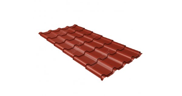 Металлочерепица камея 0,45 PE RAL 3009 оксидно-красный купить в Орске