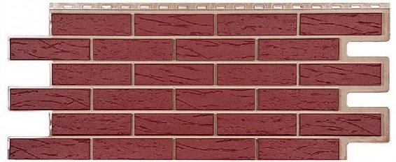 Фасадная панель T-Сайдинг-Кирпич Саман Бордовый купить в Орске