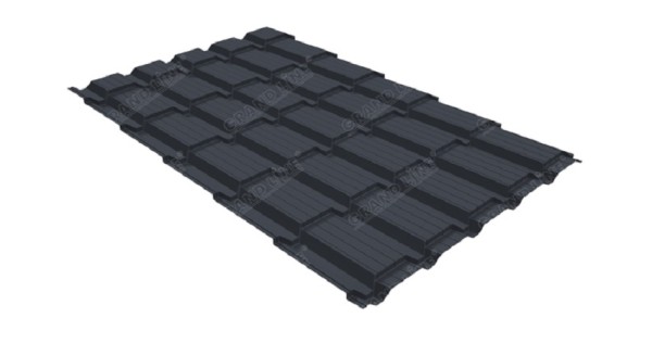 Металлочерепица GL квадро профи 0,5 Satin RAL 7024 мокрый асфальт купить в Орске