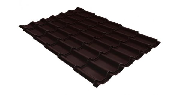 Металлочерепица классик GL 0,5 Velur20 RAL 8017 шоколад купить в Орске