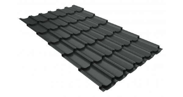 Металлочерепица квинта плюс 0,5 GreenCoat Pural Matt RR 23 темно-серый (RAL 7024 мокрый асфальт) купить в Орске