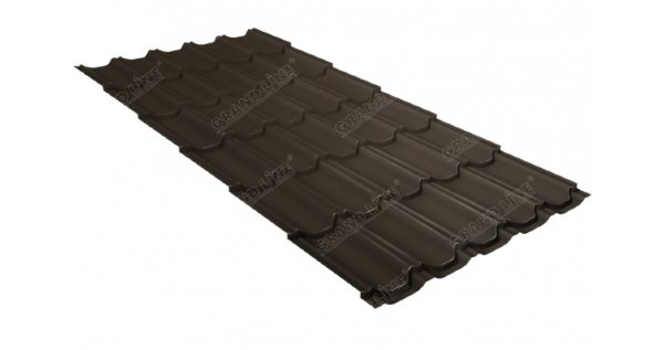 Металлочерепица квинта плюс 0,5 GreenCoat Pural Matt RR 32 темно-коричневый (RAL 8019 серо-коричневый) купить в Орске