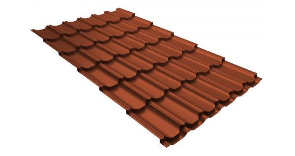 Металлочерепица квинта плюс 0,5 GreenCoat Pural RR 750 кирпично-красный (RAL 8004 терракота) купить в Орске